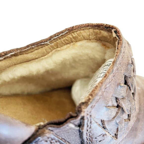UGG Australia Anila Brown Leather Shearling Sheepskin Lined Slip On Shoes Sz 8 - Picture 6 of 10